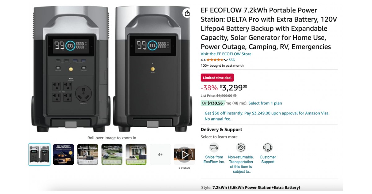 EF ECOFLOW 7.2kWh Portable Power Station - $2000 Off! Great Opportunity to Buy!