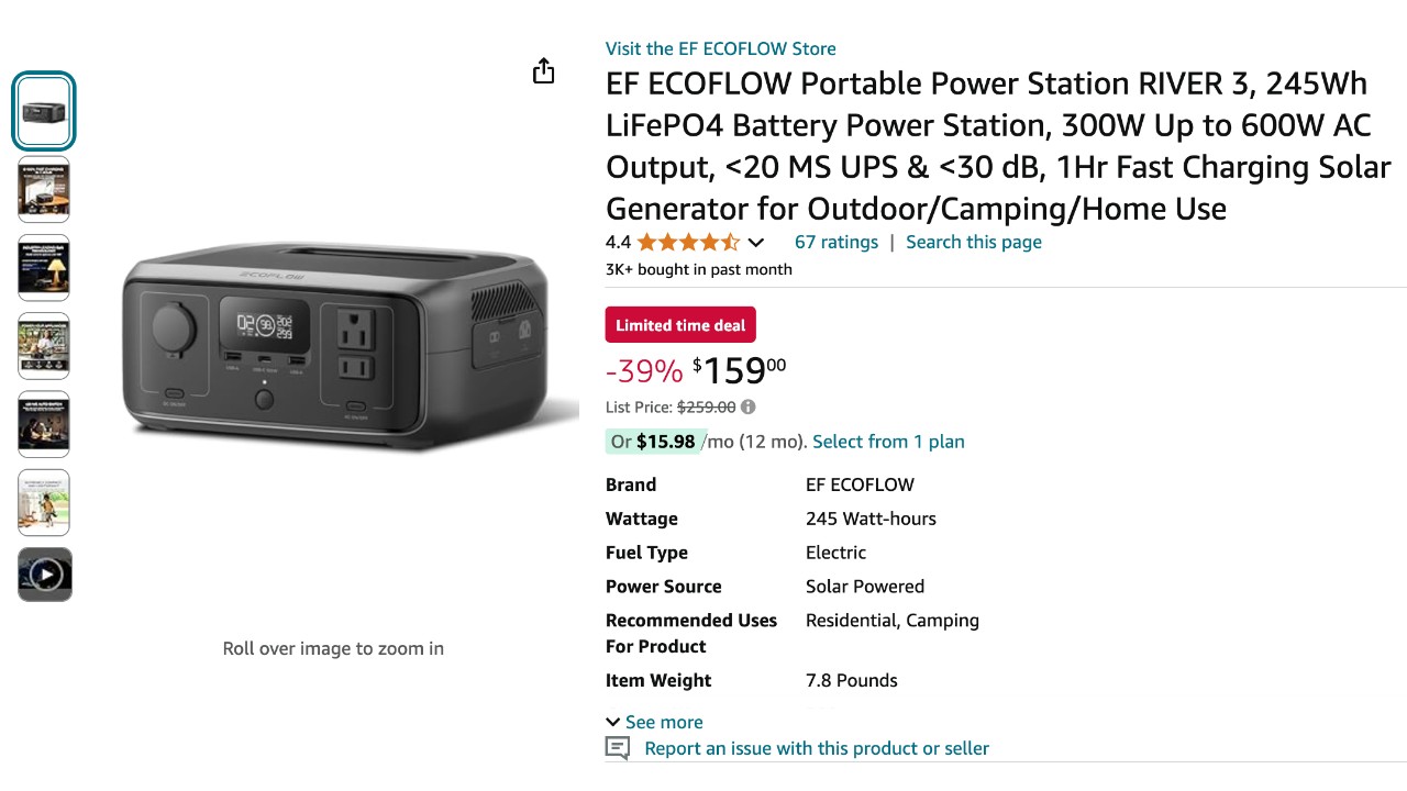 EF ECOFLOW Portable Power Station RIVER 3 - NOW $100 OFF!