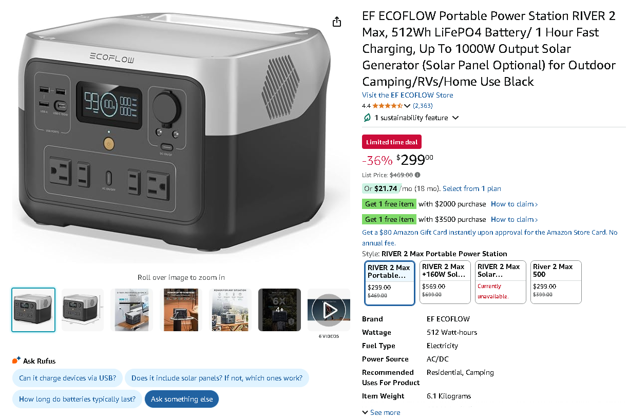 EF ECOFLOW RIVER 2 Max Screenshot of EF ECOFLOW RIVER 2 Max portable power station