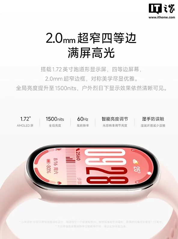 Gold version of the Xiaomi Band 10 fitness bracelet