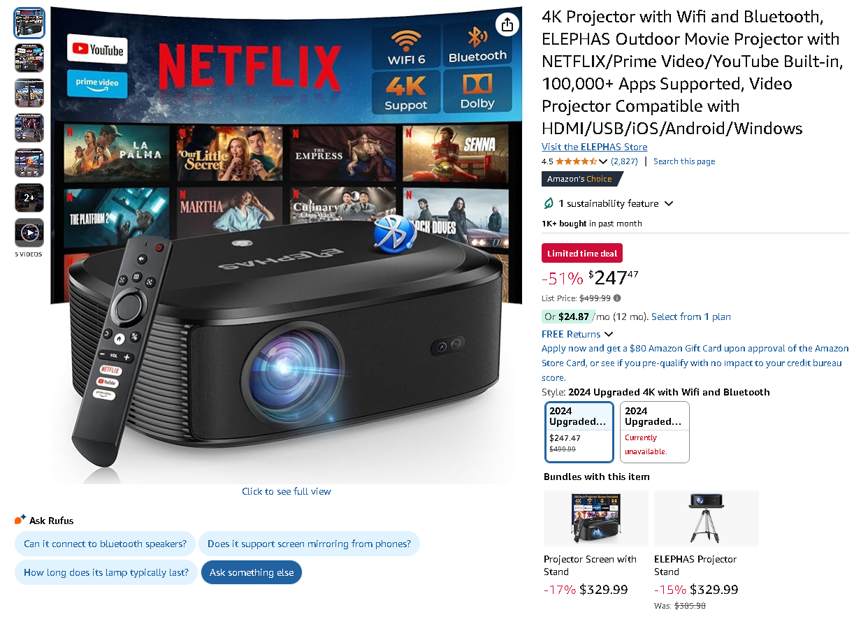 ELEPHAS Projector Screenshot of the ELEPHAS Projector