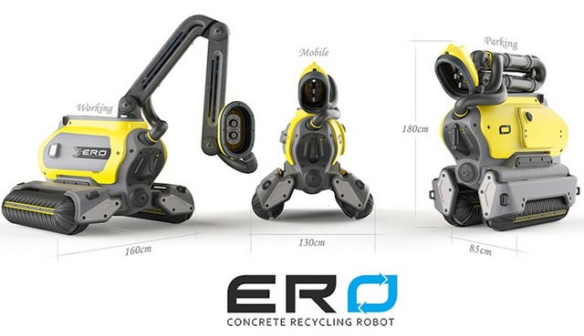 ERO Concrete Recycling: концепт робота, «съедающего» дома на завтрак