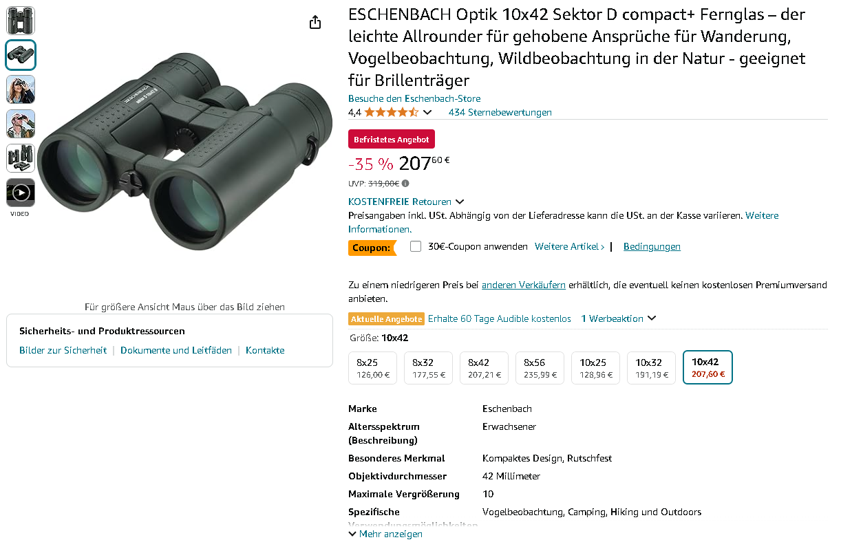 ESCHENBACH Sektor D compact+ Fernglas