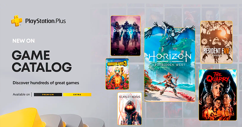 PlayStation will add new games to the Extra & Deluxe libraries on 21 February: Horizon Forbidden West, The Quarry, Borderlands 3, and others