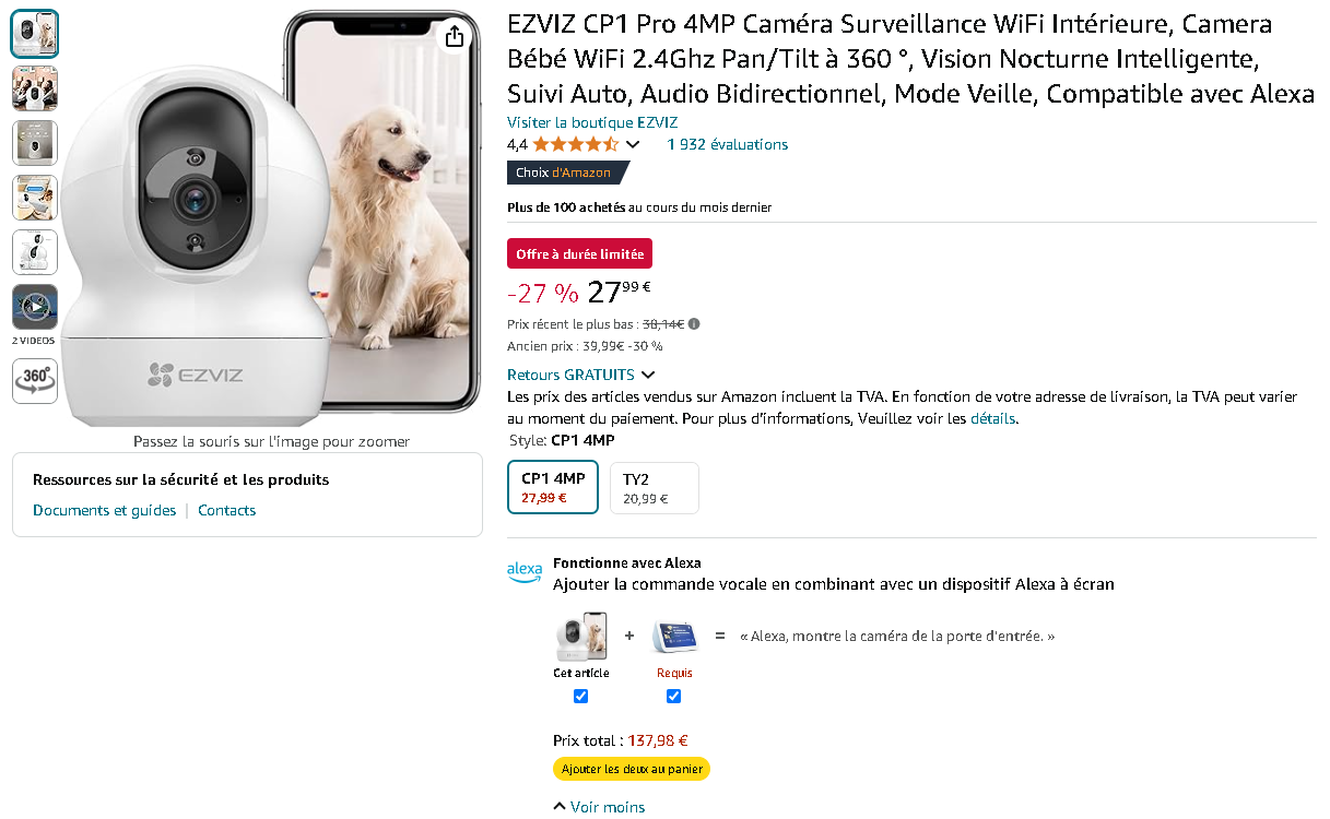 Caméra EZVIZ CP1 Pro