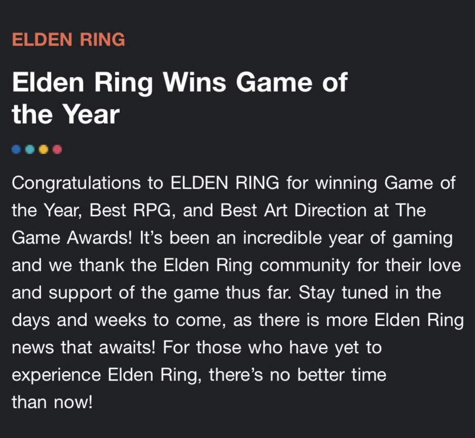 Elden Ring ожидают крупные обновления — на это намекают разработчики знаменитой экшен-RPG-2