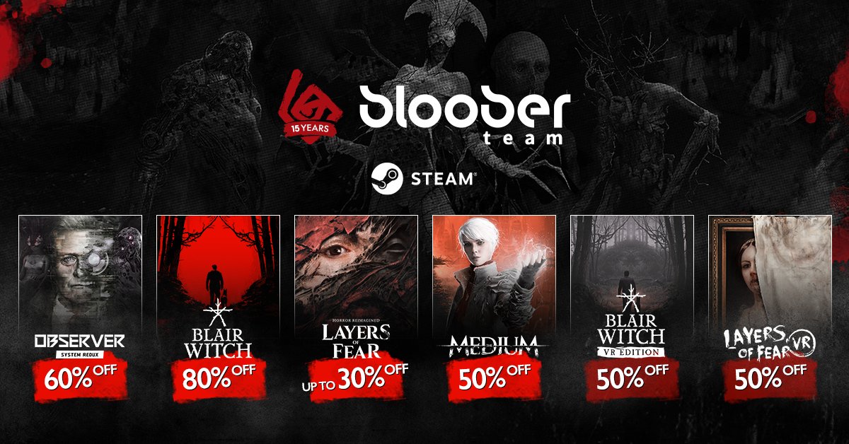 Bloober Team is celebrating its 15th anniversary and offering fans of its horror and thriller titles big discounts on Steam