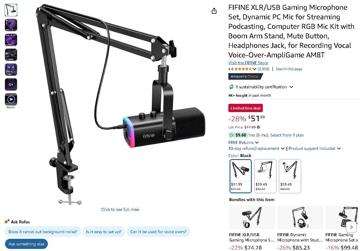 FIFINE AMPLIGAME AM8T Kit Screenshot of the FIFINE AMPLIGAME AM8T Kit