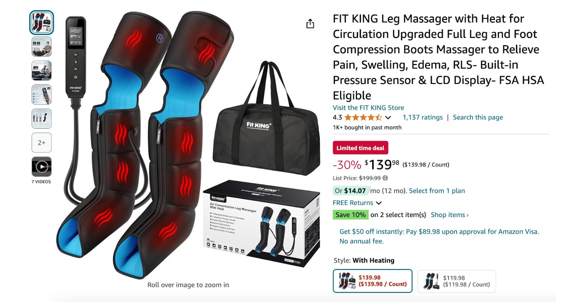 FIT KING Leg Massager - $60 Discount - Buy Now!