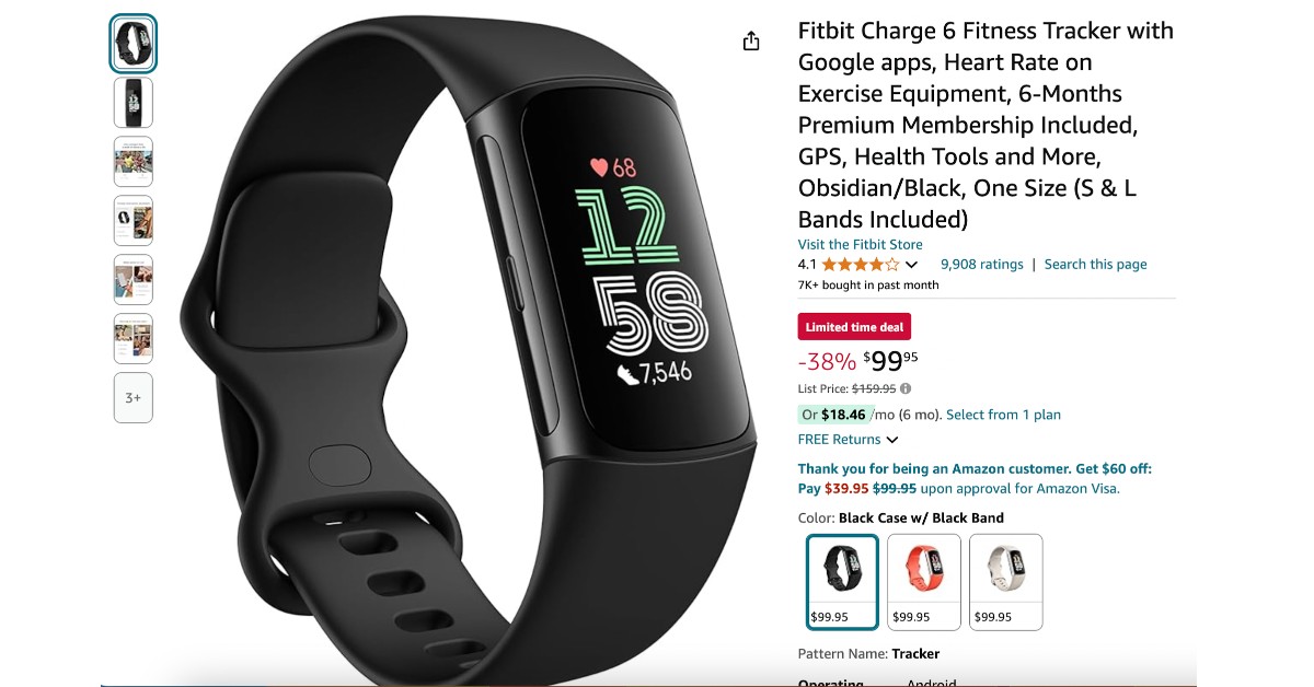 Fitbit Charge 6 Fitness Tracker - Limited $60 Discount!