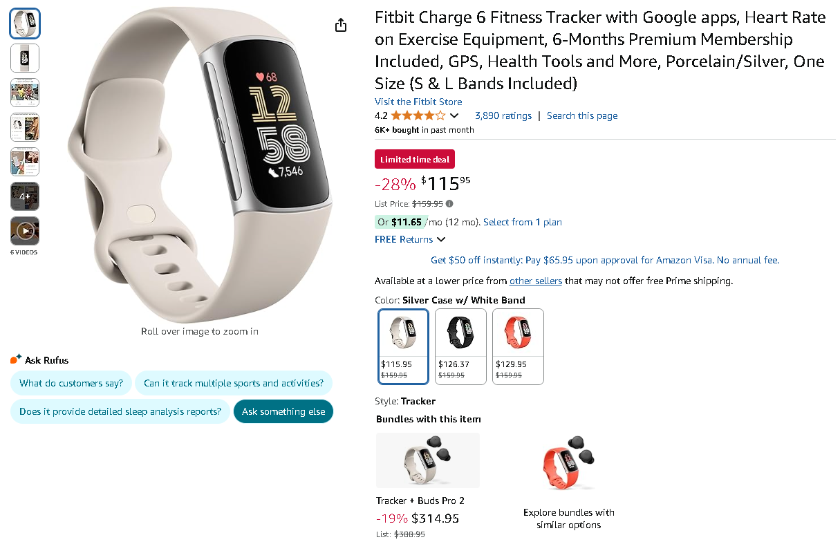 Fitbit Charge 6 fitness tracker