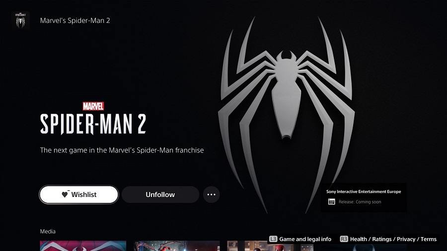 Sony is probably preparing a new showing of Marvel's Spider-Man 2. British users can already add the game to their wishlist on the PS Store-2