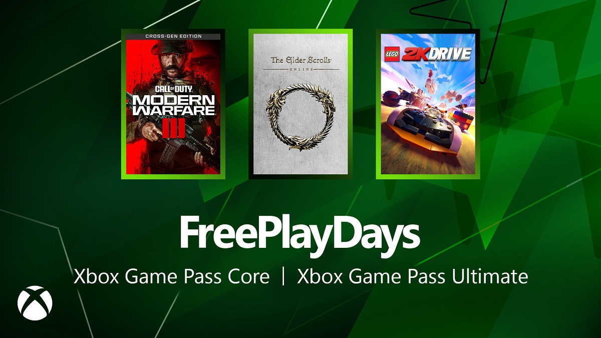 Call of Duty MW3, TES Online and LEGO 2k Drive are available to Xbox ecosystem users as part of Free Play Days