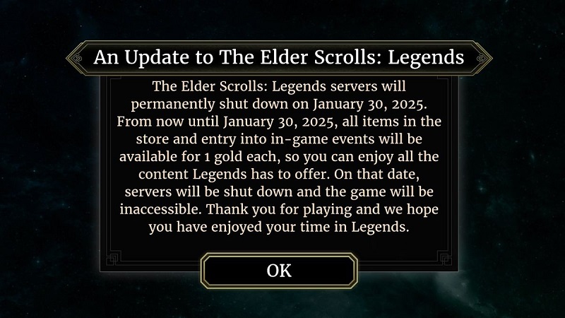 Bethesda admits defeat: The Elder Scrolls: Legends card game's servers are shutting down-2