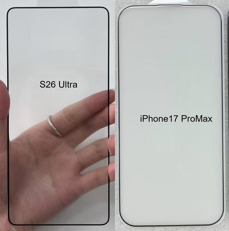 Фото защитных стекол S26 Ultra и iPhone 17 Pro Max
