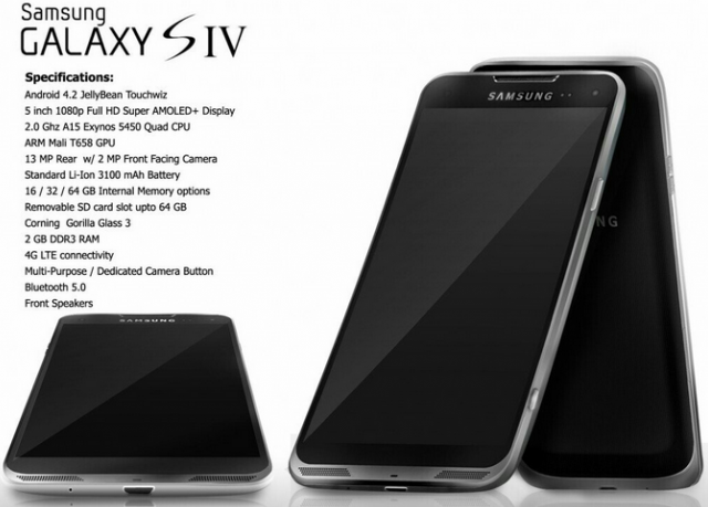 Первые рендер и техданные Samsung Galaxy S IV?