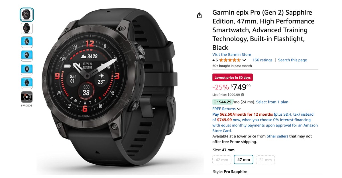 Garmin epix Pro (Gen 2) Sapphire Edition -  $250 Discount!Don't miss it!