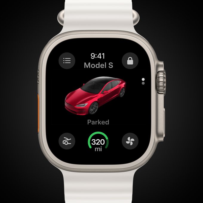 Tesla App на Apple Watch