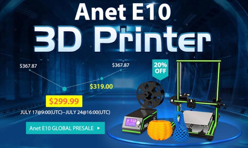 3D-принтер Anet E10 эсклюзивно на GearBest и другие акции