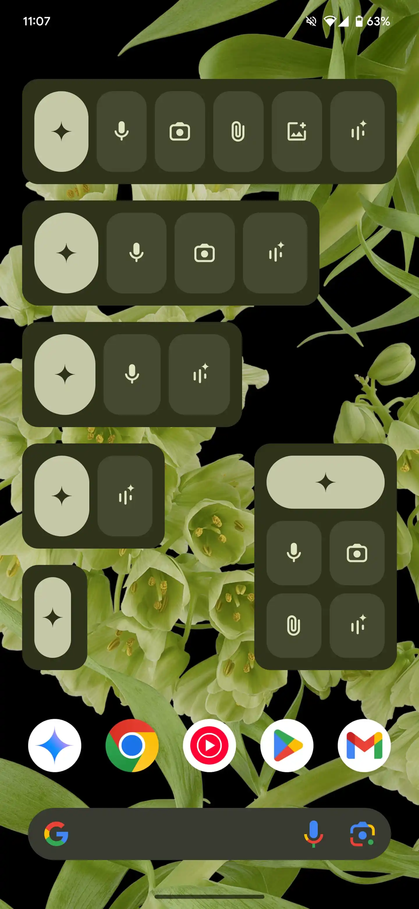 Widget Gemini sur Android, grande taille