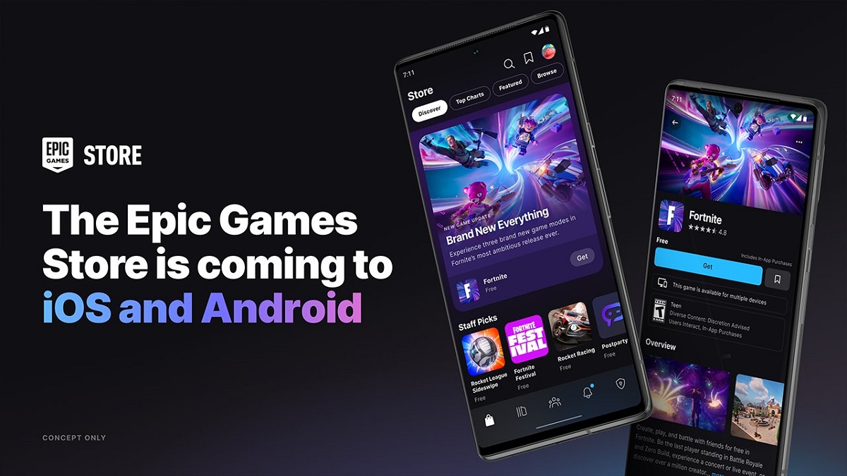 I 2024 lanseres Epic Games Store på iOS og Android. Butikkens katalog vil ikke bare inneholde PC-spill, men også mobilapper.