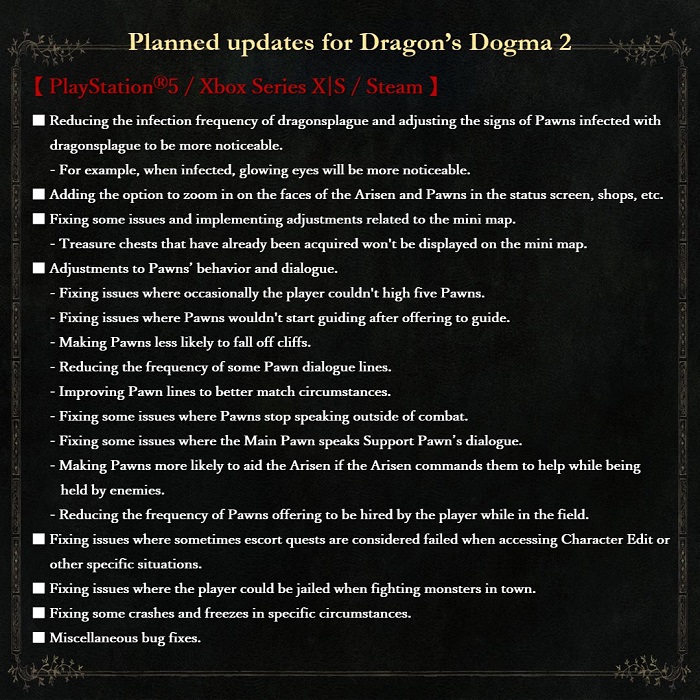 Разработчики Dragon’s Dogma II раскрыли подробности следующего патча: Пешки станут умнее и здоровее-2