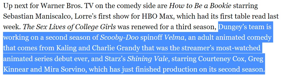 A second season of Velma is coming! The writers of "the worst animated series on HBO Max" are already working on its sequel-2
