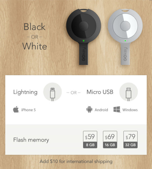 Брелок GOkey с функциями портативной зарядки, флешки и других полезностей