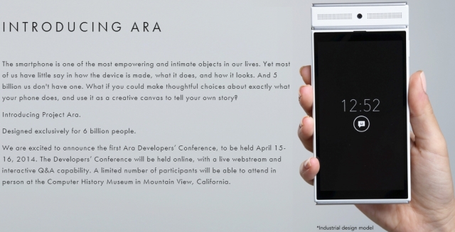 Google проведет 15-16 апреля первую конференцию по модульному смартфону Project Ara