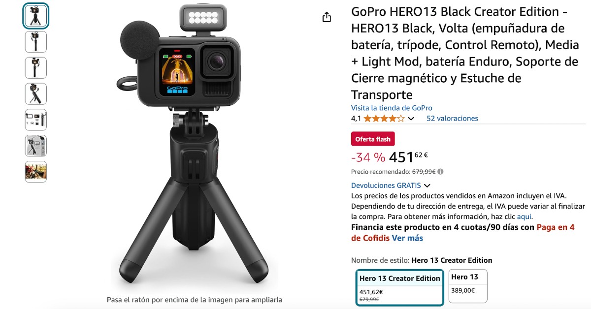 Consigue la GoPro HERO13 Black Creator Edition con 228€ de Descuento! ¡Oportunidad Increíble!