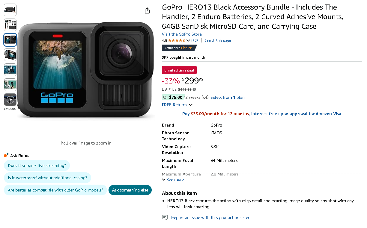 GoPro HERO13 Black action camera