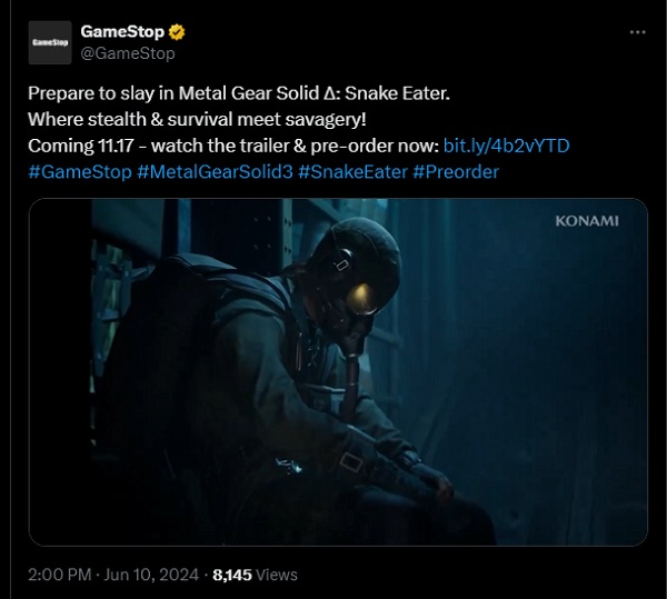 Торгова мережа GameStop назвала дату релізу Metal Gear Solid Δ: Snake Eater, але вірити їй важко-2