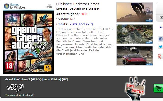 Немецкие онлайн-магазины открыли предзаказ на PC-версию Grand Theft Auto V-2