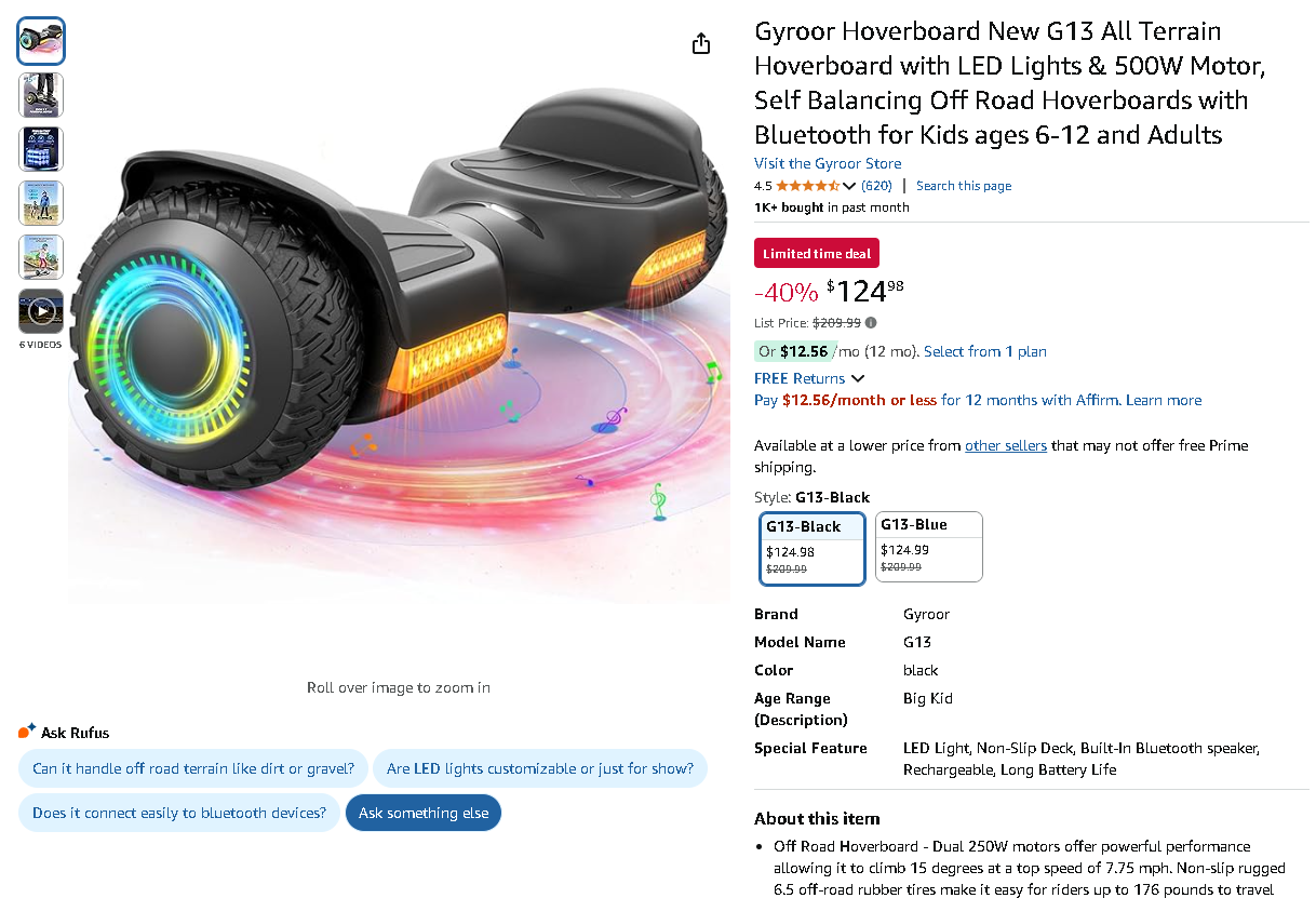 Gyroor G13 All Terrain Hoverboard Gyroor G13 All Terrain Hoverboard