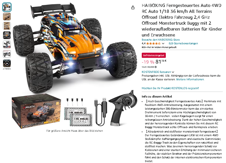 HAIBOXING 4WD RC Monstertruck Screenshot