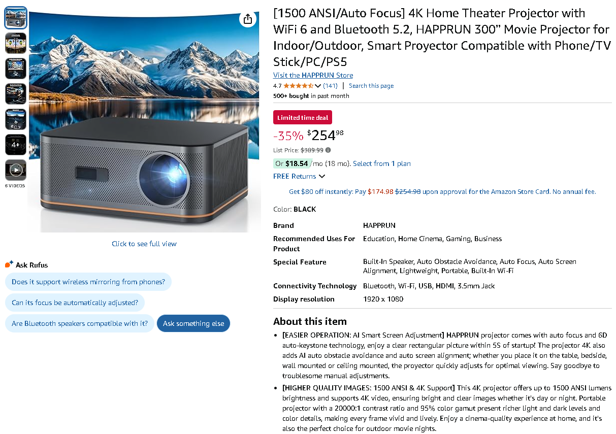 HAPPRUN Projector Screenshot Screenshot of the HAPPRUN Projector