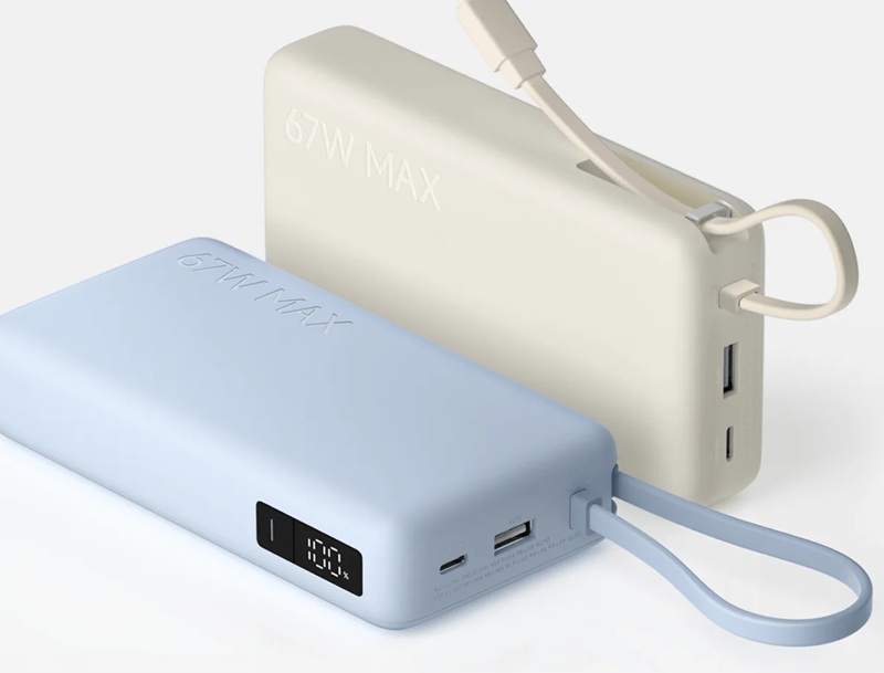 Кольори Xiaomi 67W Power Bank: блакитний та бежевий