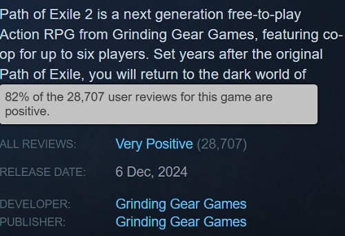 Reviews on Steam for Path of Exile 2