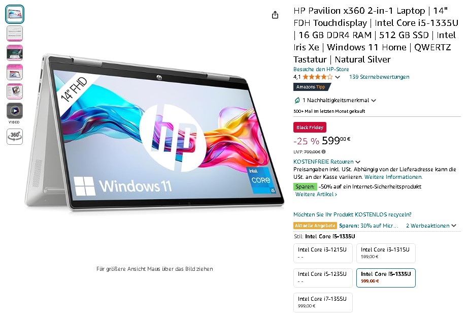 HP Pavilion x360 Screenshot