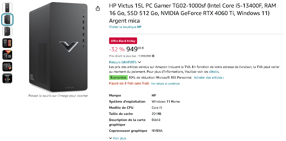 HP Victus 15L Gaming PC