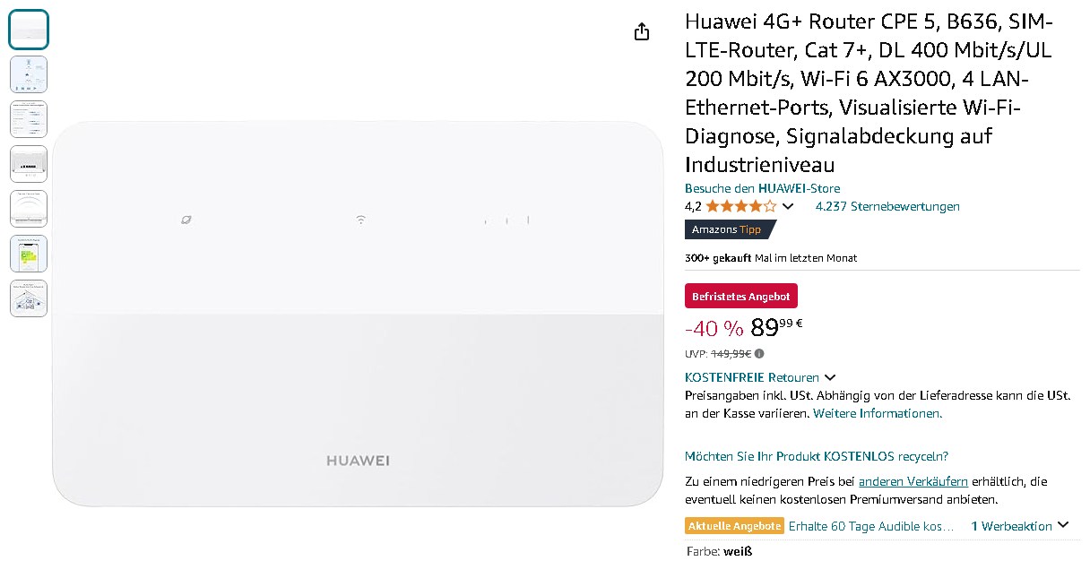 HUAWEI 4G CPE 5 Router Screenshot