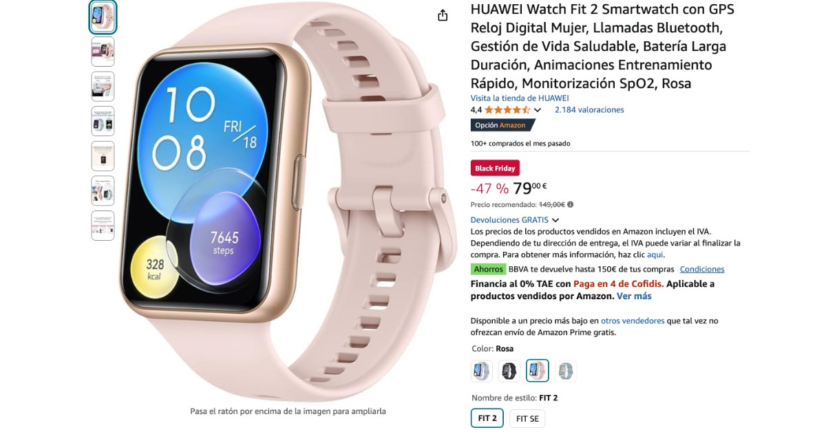 Reloj inteligente HUAWEI Watch Fit 2 ¡con 70€ DE DESCUENTO!