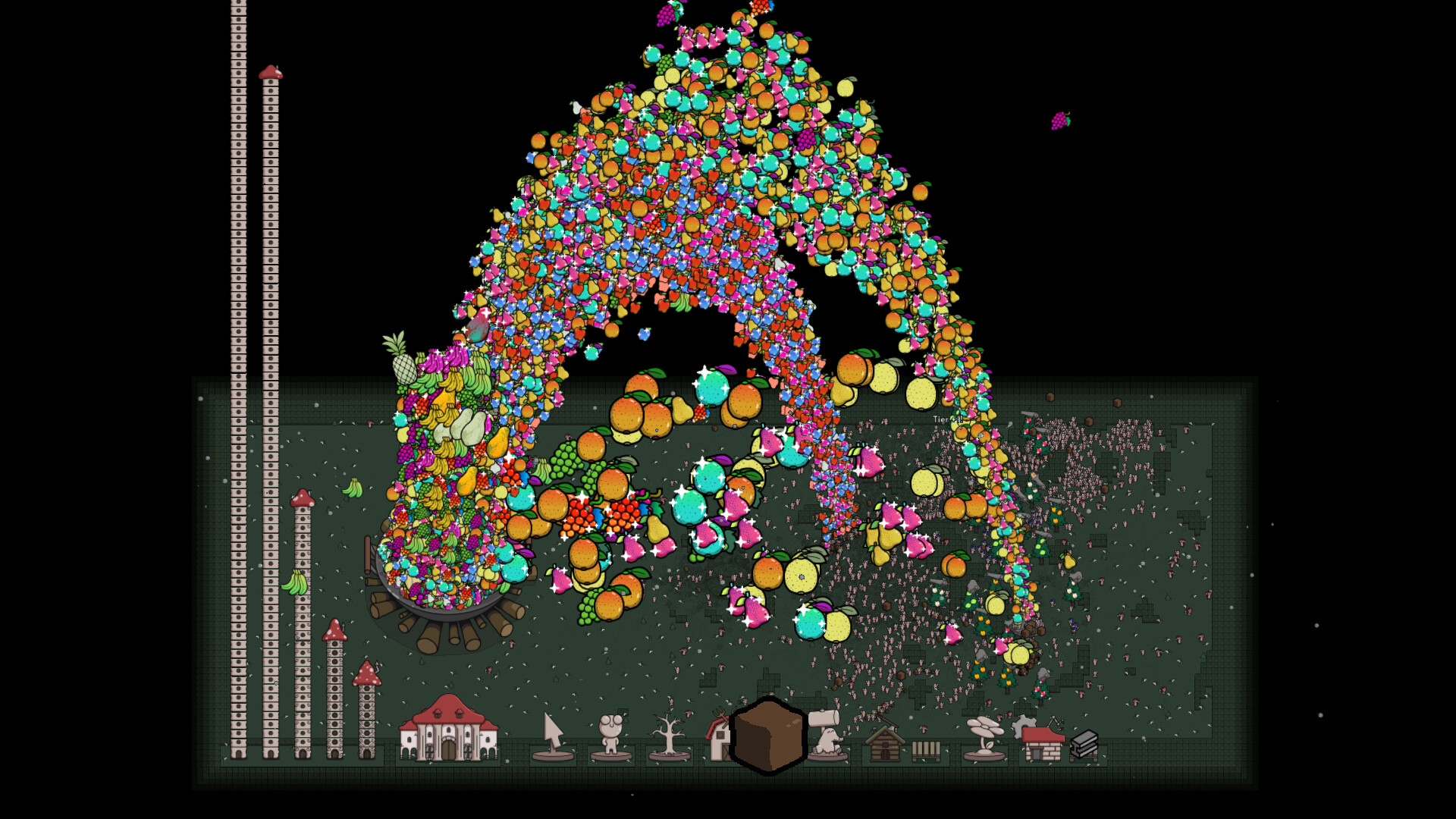 Screenshot of the game Idle Colony, automation of the collection process