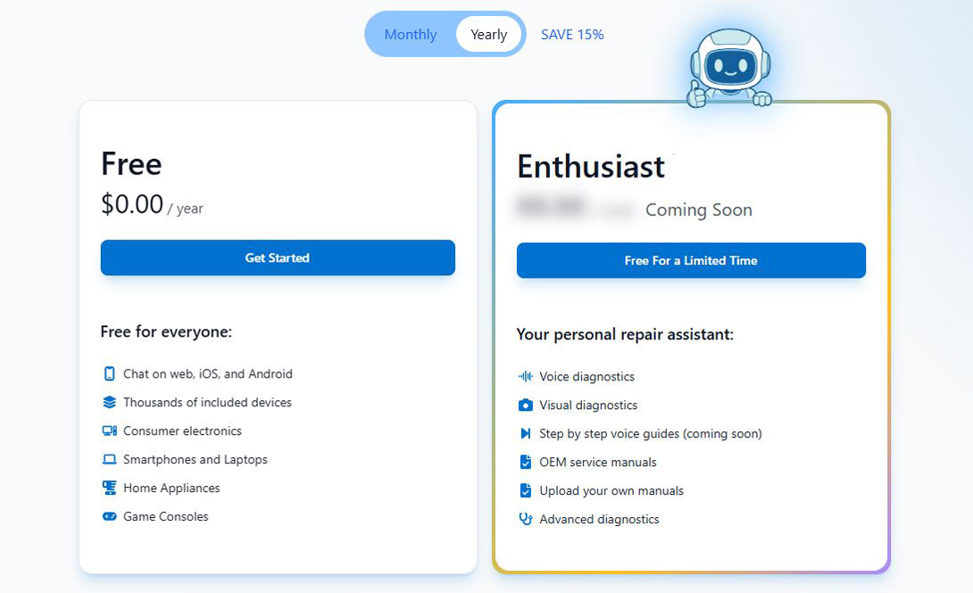 Tarifs de l'abonnement FixBot