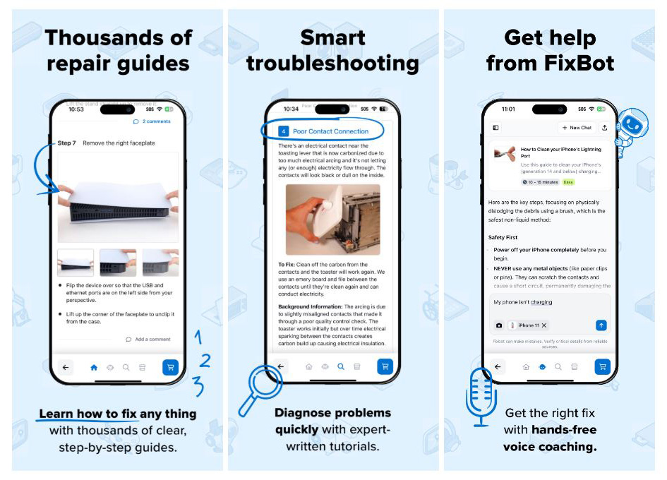 Capture d'écran de l'application FixBot