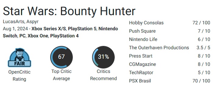 Gamers have praised the Star Wars: Bounty Hunter remaster, while critics are posting restrained reviews-2
