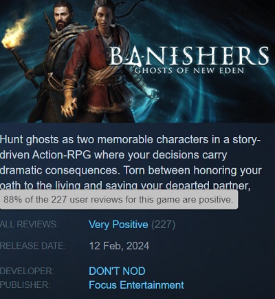 Отличные отзывы при минимальном интересе: геймеры высказывают свое мнение о Banishers: Ghosts of New Eden-2
