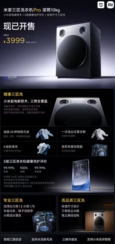 Xiaomi Mijia Three-Zone Washing Machine Pro Drum
