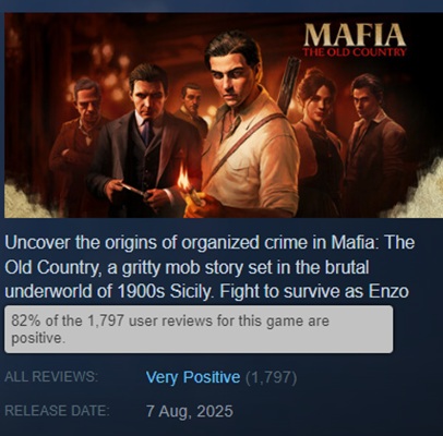 A still from Mafia: The Old Country.