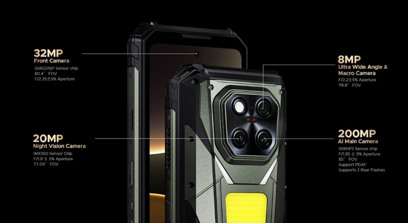 Камера Doogee V Max LR с сенсором 200 Мп и ночным видением